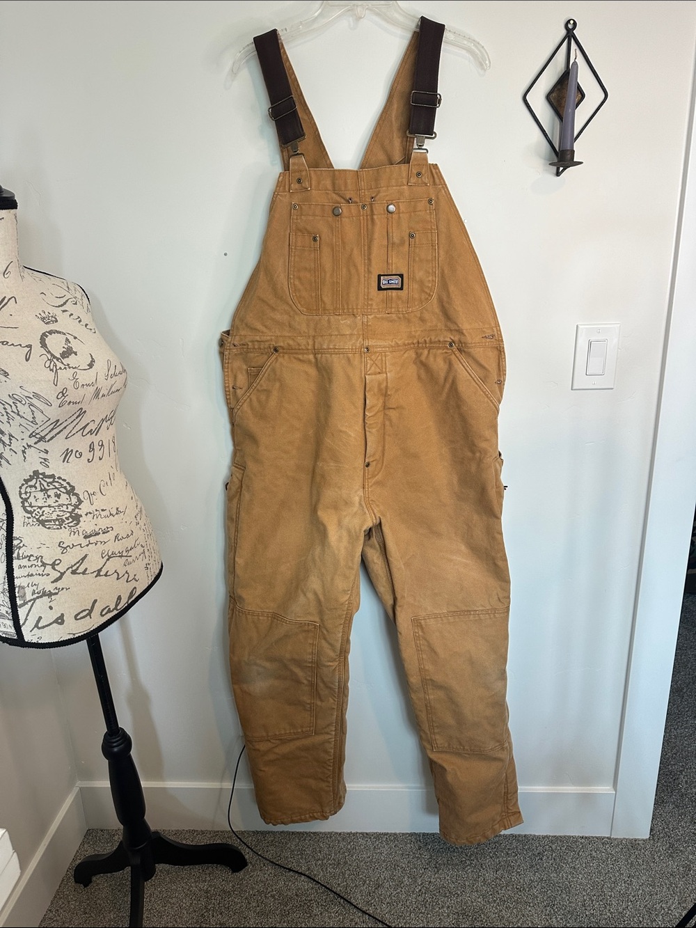Big Smith Men's Yellow Denim Overalls Thinsulated Thermal- Durable Workwear